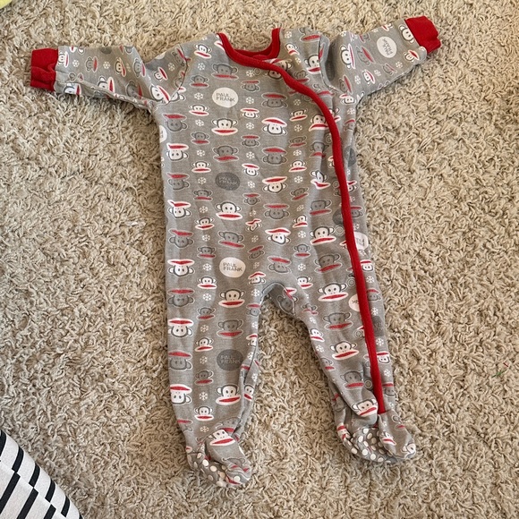 Y2K Paul Frank Playful Monkey Print Kids Footie 6 Months - Picture 2 of 5